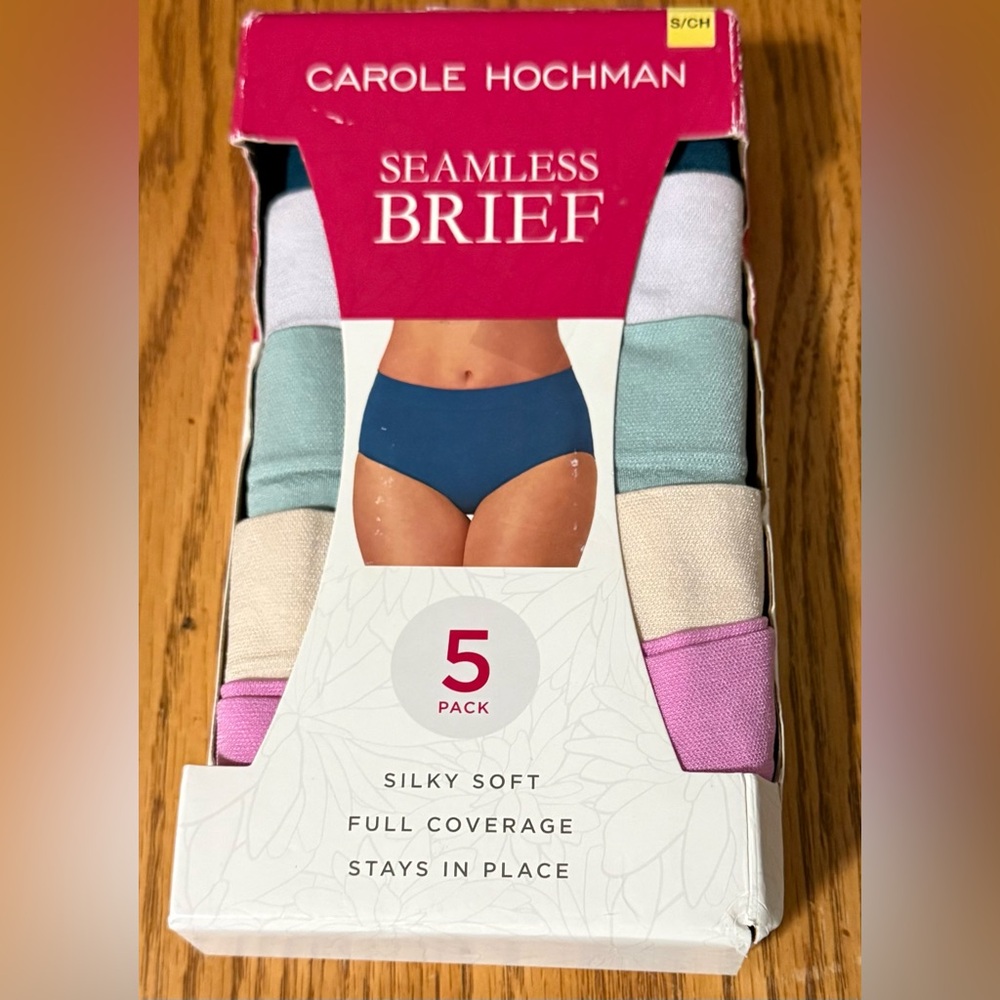 Carole Hickman Seamless Briefs 5-Pack - Multicolor size Small NEW